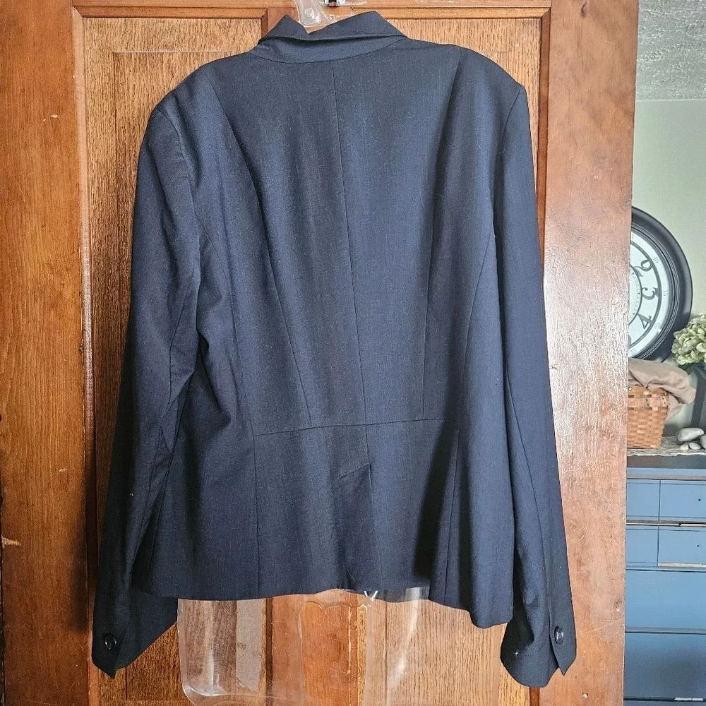 Talbots Navy Blue Wool Laine Blend Blazer Jacket - Size 14 - Career‎ Classic